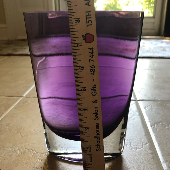 BADASH Hand Cut Crystal Purple “ Samantha” Vase.  Wow - Picture 2 of 10